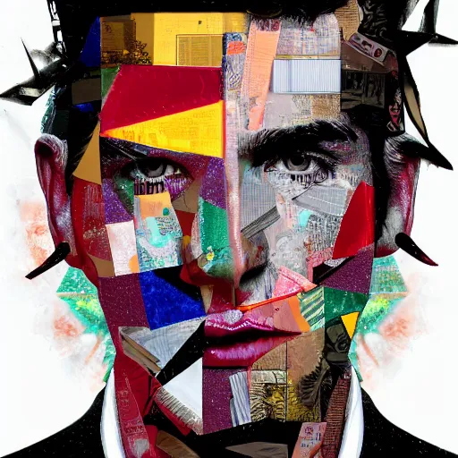 Prompt: patrick, contemporary collage, highly detailed, digital painting, 4 k, hdr, punk, fashion, smooth, sharp focus, art by nick knight, sandra chevrier and john hoyland