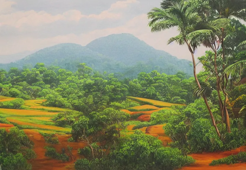 Prompt: sri lankan landscape, painting by david painter,