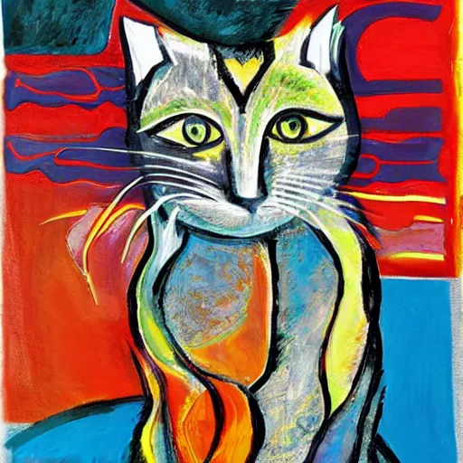 Prompt: expressionism scalding impact cat