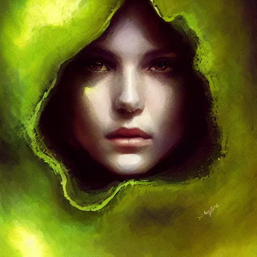 Prompt: portrait of green noise an amorphous blob of love painted by greg rutkowski, wlop, artgerm,