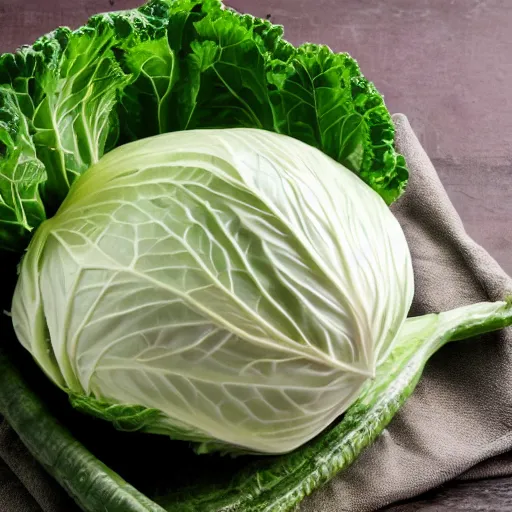 Prompt: cabbage with duck - head