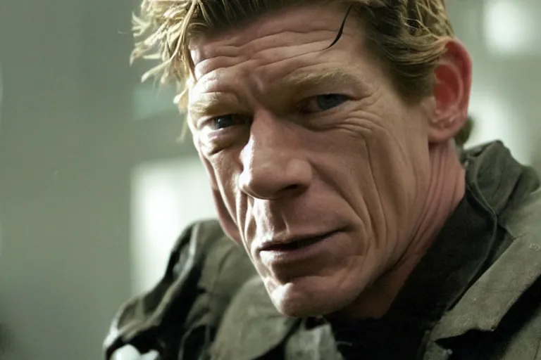 Image similar to film still of Thomas Haden Church as Eddie Brock in Spider-man 3 2007, 4k