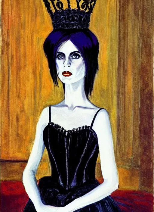 Image similar to ( ( gothic # ) ) princess portrait *. *. by wayne thiebaud * *, highly detailded,