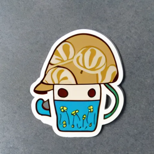 Image similar to cute mushroom goblet waxcup sticker