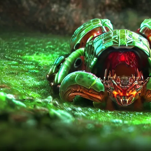 Prompt: metroid creature crawling on ground