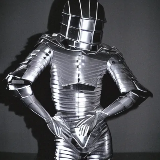 Prompt: a paladin wearing issey miyake armor in a club, portrait, fashion photography, by davide sorrenti, jemal shabazz, nan goldin