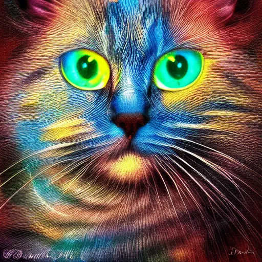 Image similar to divine heaven cat, digital art