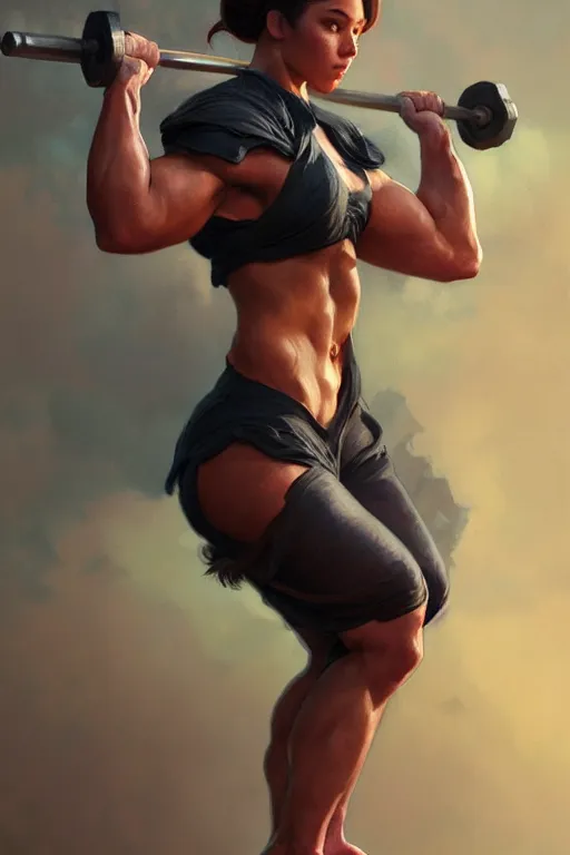 Image similar to anthro pig lifting weights, dim dingy gym, dynamic pose, fantasy, intricate, elegant, highly detailed, digital painting, artstation, concept art, matte, sharp focus, illustration, art by artgerm and greg rutkowski and alphonse mucha