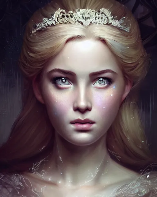 Prompt: princess cinderella, hyper realistic face, beautiful eyes, fantasy art, in the style of greg rutkowski, intricate, hyper detailed, smooth