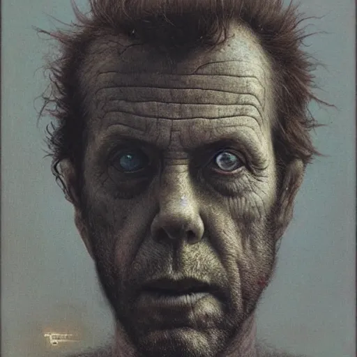 Image similar to tom waits by beksinski