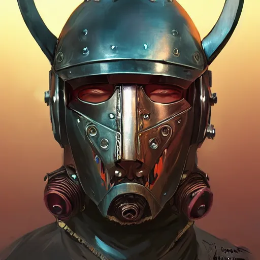 Image similar to cyberpunk viking helmet mask warrior goddess robot ninja fantasy, art gta 5 cover, official fanart behance hd artstation by jesper ejsing, by rhads, makoto shinkai and lois van baarle, ilya kuvshinov, ossdraws