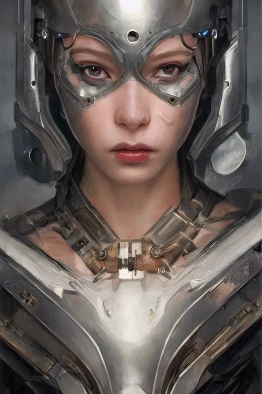 Prompt: Portrait of beautiful Ultra realistic illustration, angry female cyborg,The face is all covered with armor except for her eyes ,cyberpunk, sci-fi, fantasy, intricate, elegant, highly detailed, digital painting, artstation, concept art, smooth, sharp focus, illustration, art by Yintion J , Jiang Geping and artgerm and greg rutkowski and alphonse mucha.