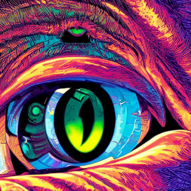 Prompt: macro shot of the iris eye, eye of horus, centered eye, symmetry, illuminati eye, colorful, sharp and focus, ultra detailed, beautifully lit, in the art style of dan mumford and marc simonetti