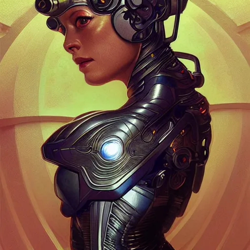Image similar to borg seven of nine from another dimension, cinematic lighting, intricate, elegant, highly detailed, digital painting, artstation, sharp focus, illustration, art by artgerm and greg rutkowski and alphonse mucha and Wayne Barlowe and william-adolphe bouguereau