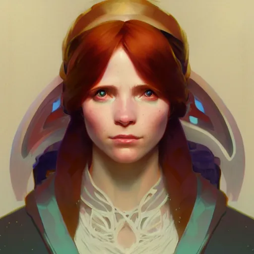 Image similar to Portrait of Madeline from celeste, highly detailed, digital painting, artstation, concept art, sharp focus, illustration, art by greg rutkowski and alphonse mucha