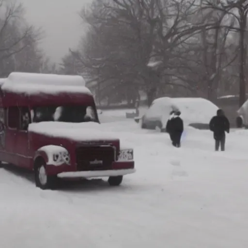 Prompt: a snowstorm made of blood vhs footage