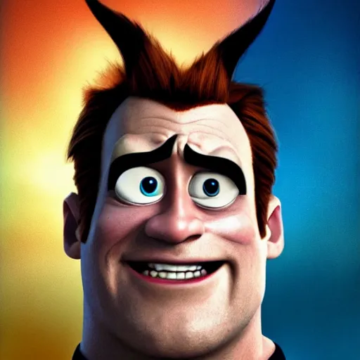 Image similar to Syndrome from the Incredibles, played by Dwayne Johnson
