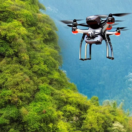 Image similar to photo of a monkey flying a drone, 4k ultra hd