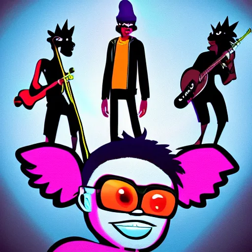 Prompt: new gorillaz band member, vector art, digital art