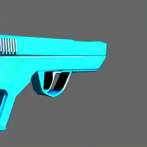 Image similar to cyberpunk revolver pistol, cyan and teal, photorealistic, 8 k,