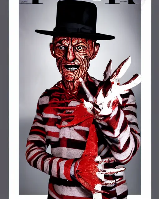 Image similar to portrait of Freddy Krueger for the cover of GQ, dslr photograph