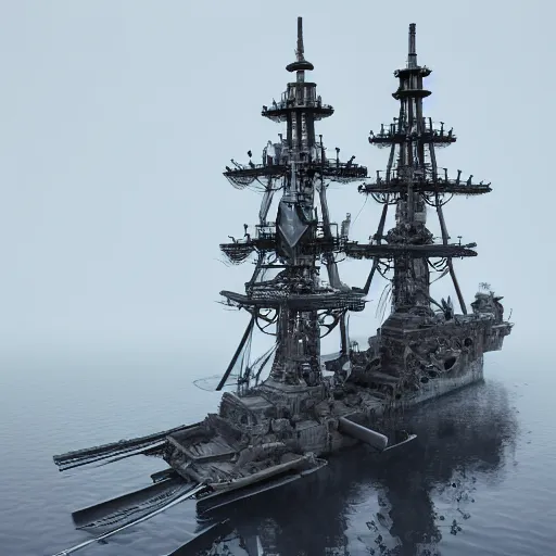 Prompt: A clockwork battleship, intricate artwork by Tooth Wu and wlop and beeple, octane render, hyper realism, 8k