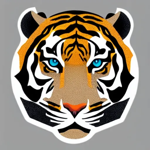 Prompt: super cool tiger avatar, illustration, 2 d, flat style, flat