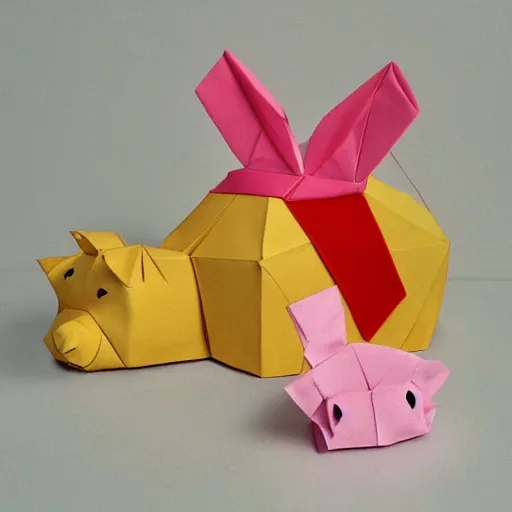 Image similar to origami pooh and piglet