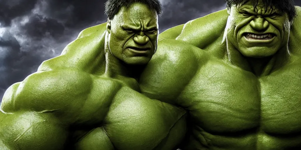 Image similar to dwayne johnson as hulk, highly detailed, environmental light, cinematic by francis tneh