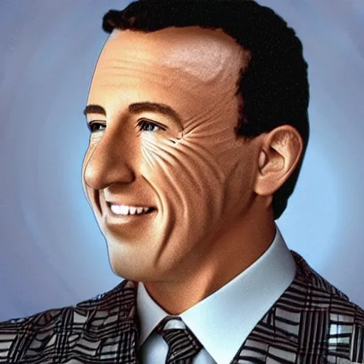 Image similar to robert de niros face constructed of millions of tiny adam sandlers