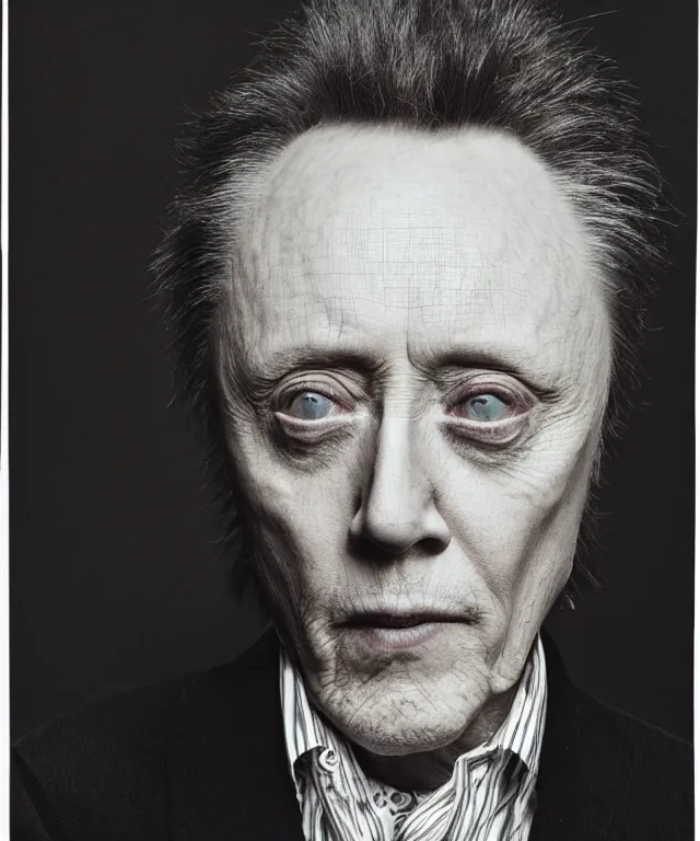 Image similar to photograph of christopher walken, by carrie mae weems, intense, bold, exaggerated, ultra sharp, extra details, ultra high quality, trending on pinteresst