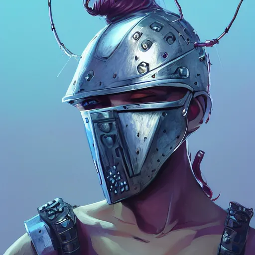 Image similar to cyberpunk viking helmet mask warrior goddess robot ninja fantasy, art gta 5 cover, official fanart behance hd artstation by jesper ejsing, by rhads, makoto shinkai and lois van baarle, ilya kuvshinov, ossdraws