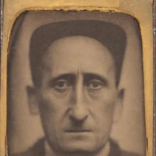 Prompt: Tintype photograph of primitive work of art, in the style of Marcel Duchamp, displayed in an ethnographic museum, archive material, anthropology, 1920s studio lighting.