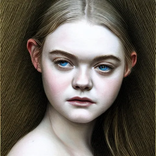 professional painting of Elle Fanning in the style of | Stable ...