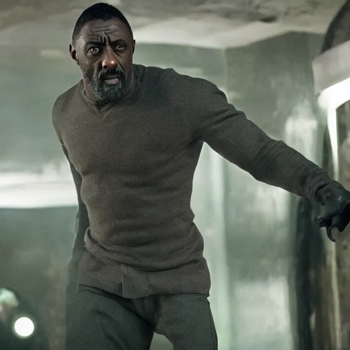 Image similar to film still of Idris Elba as Green Lanturn in new DC film, photorealistic 4k