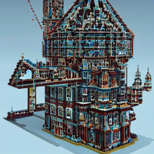 Prompt: by buckminster fuller, by bernardo bellotto ornate voxel art. a beautiful kinetic sculpture. it turned out that some crooked things looked even worse when straightened. some tangled knots only made sense once unraveled.