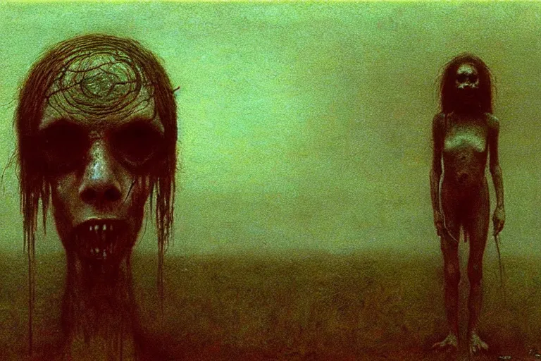 Prompt: horror movie directed by beksinski, screenshot, photorealistic, photo, movie,