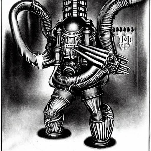 Prompt: bioshock bouncer hr giger