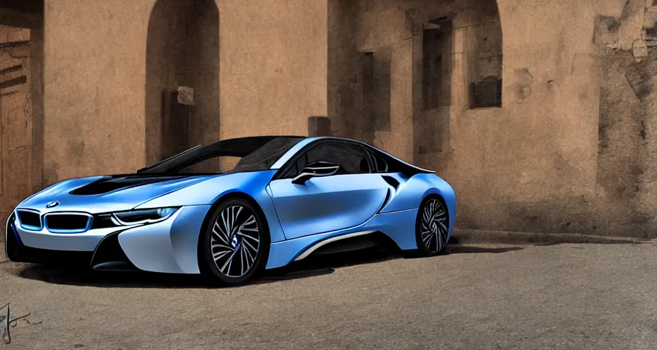 Prompt: BMW I8 in marrakech, digital art,ultra realistic,ultra detailed,art by greg rutkowski