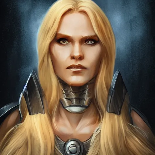 Prompt: scifi viking woman, blonde, portrait, warrior, science fiction, d & d, concept art, matte, sharp focus, illustration, concept art,