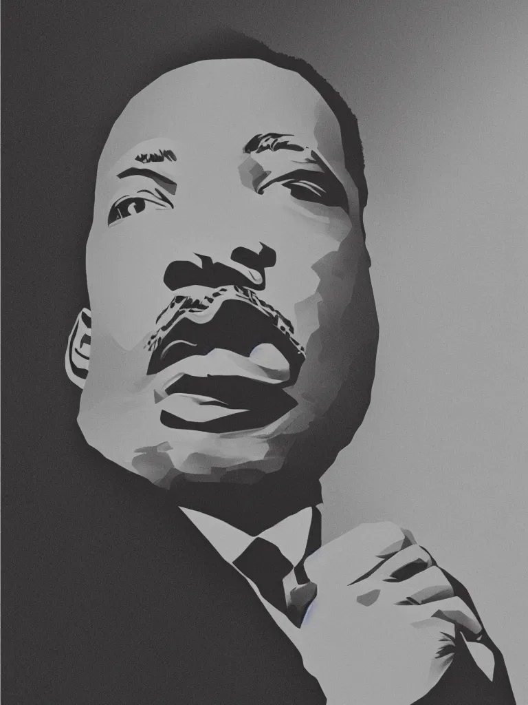 Image similar to Martin Luther king, portrait by David friedric