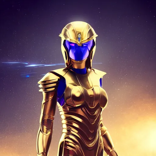 Image similar to a woman hero in a themed futuristic metal suit, super hero, armor, sleek, beautiful face, cinematic pose, sci - fi, egypt themed art, photorealistic, 8 k