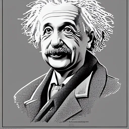 Image similar to portrait of albert einstein by laurie greasley, cg society