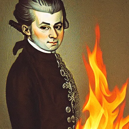 Image similar to mozart commits arson