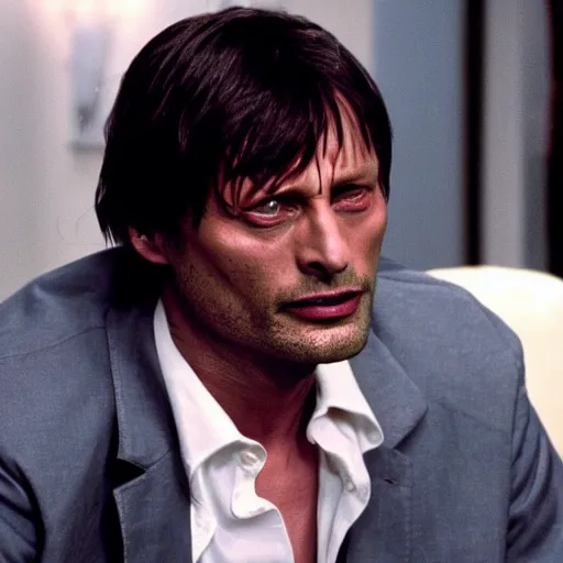 Image similar to Mads Mikkelsen starring in Pulp Fiction as main character