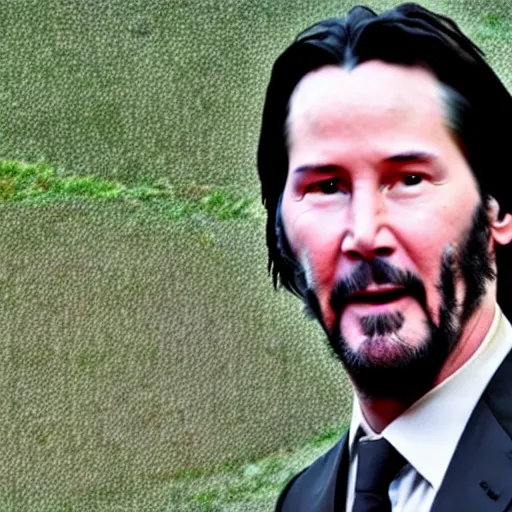 Prompt: keanu reeves tilling a field