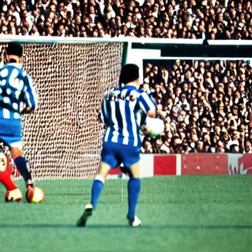 Prompt: Maradona scores a goal