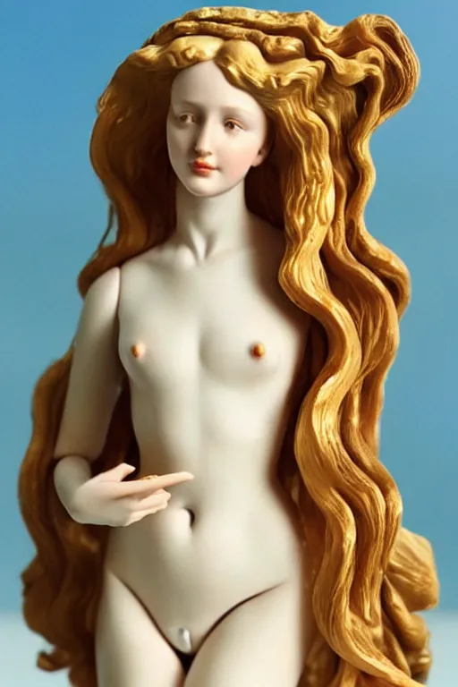 Image similar to beautiful portrait of a woman, the birth of venus collectable toy action figure