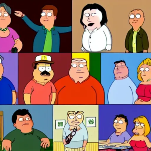 Image similar to family guy characters in real life