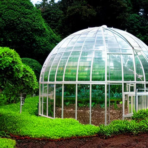 Prompt: spherical greenhouse by studio ghibli